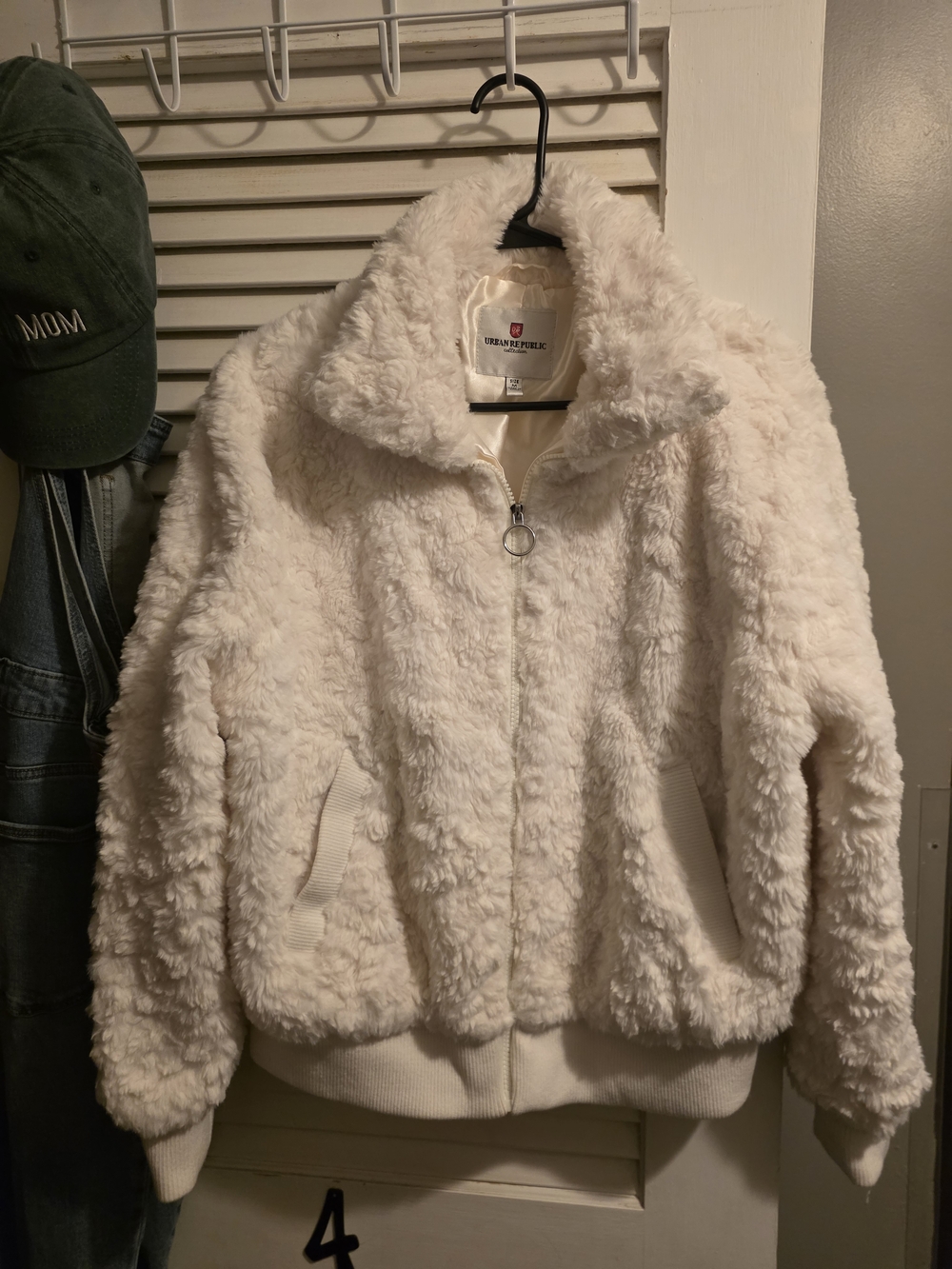 Urban Republic Cream Teddy Faux Fur Zip Jacket